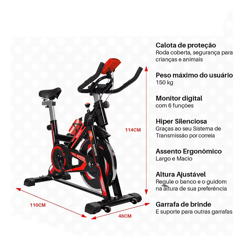 Bicicleta Spinning SHANYIN Roda de Inércia 13kg - Imagem de detalhe 1