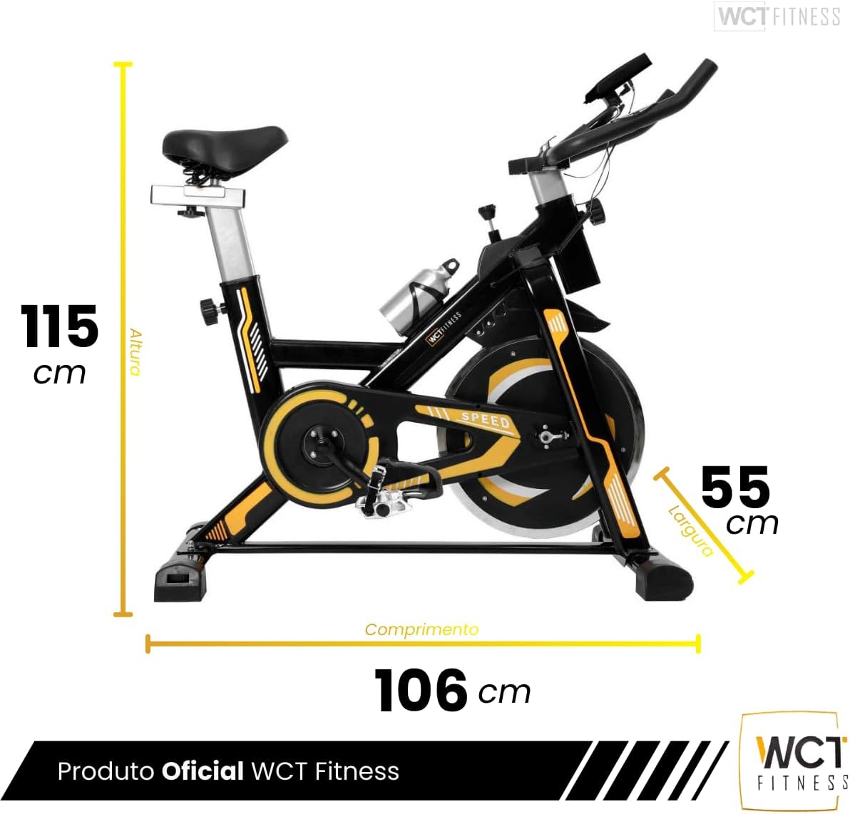 Bicicleta Spinning WCT Fitness Roda de Inércia 13kg - Imagem de detalhe 1