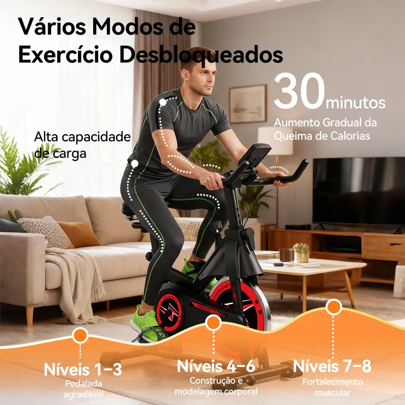 Bicicleta Spinning KiNVO SPN03B Roda de Inércia 15kg - Imagem de detalhe 6
