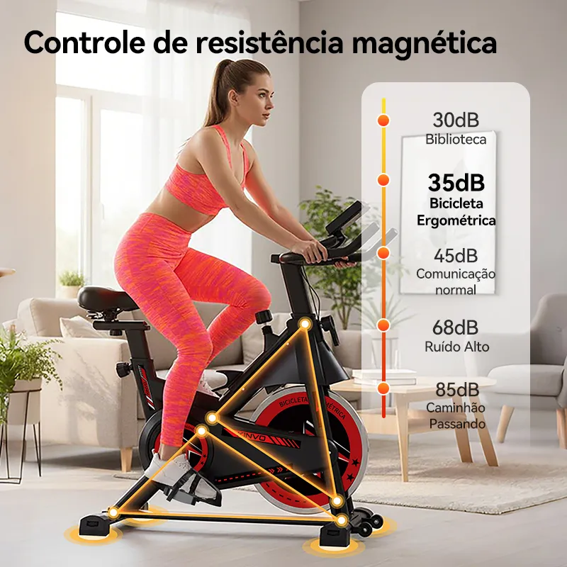 Bicicleta Spinning KiNVO SPN03B Roda de Inércia 15kg - Imagem de detalhe 4