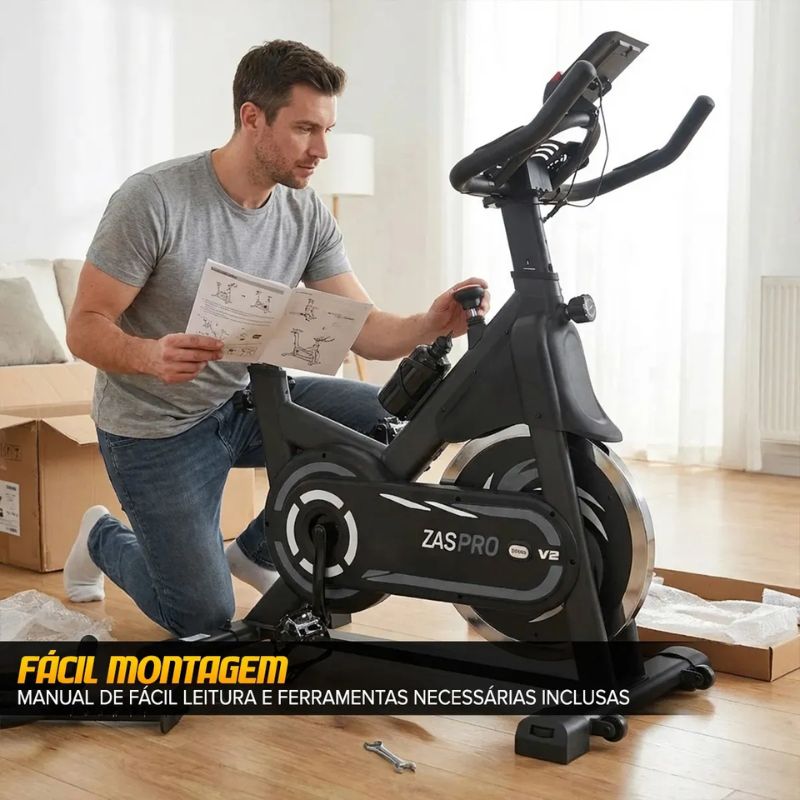 Bicicleta Ergométrica Spinning MBX Zaspro V2 (20kg) - Cinza - Imagem de detalhe 11
