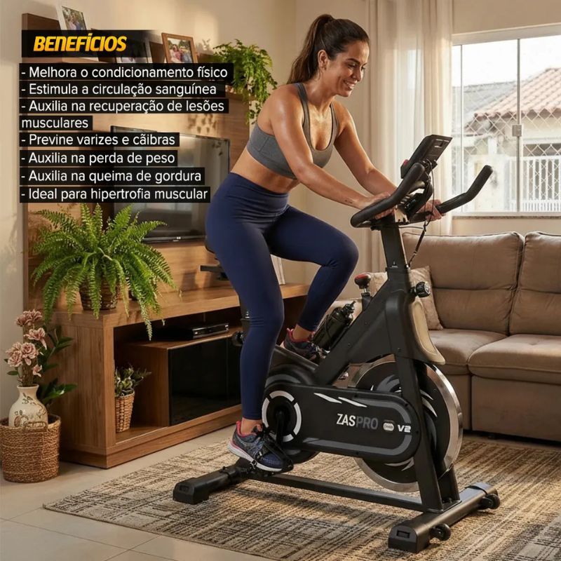 Bicicleta Ergométrica Spinning MBX Zaspro V2 (20kg) - Cinza - Imagem de detalhe 3