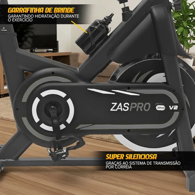Bicicleta Ergométrica Spinning MBX Zaspro V2 (20kg) - Cinza - Imagem de detalhe 4