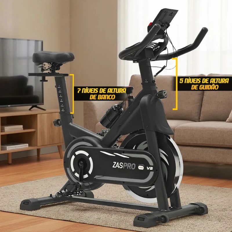 Bicicleta Ergométrica Spinning MBX Zaspro V2 (20kg) - Cinza - Imagem de detalhe 7
