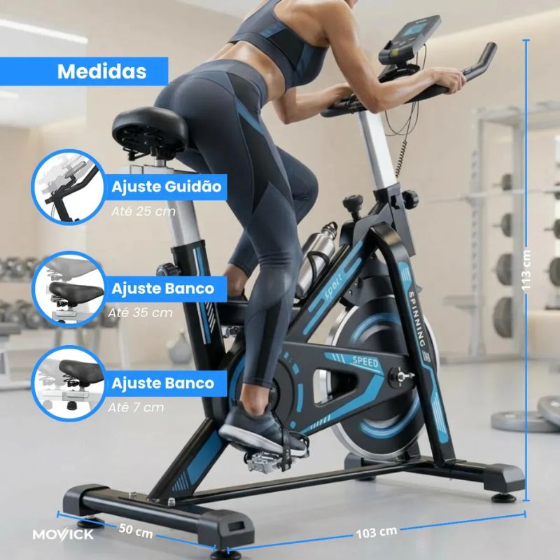 Bicicleta Spinning Movick Roda De Inércia 13kg - Imagem de detalhe 3