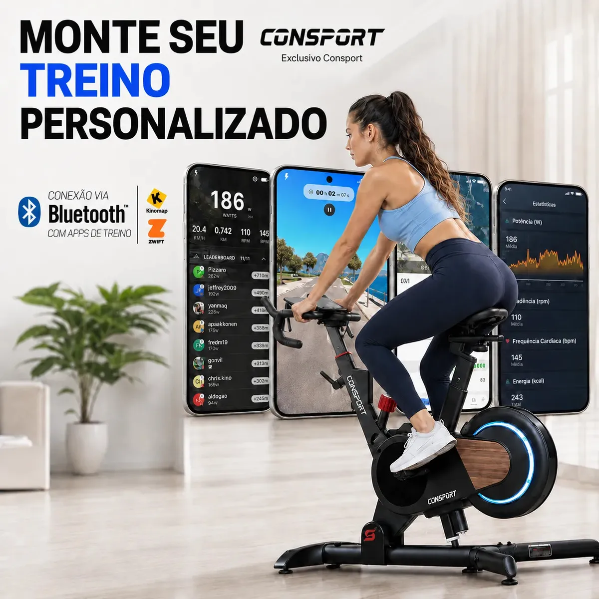 Bicicleta Spinning S200 Connect Consport - Imagem de detalhe 8