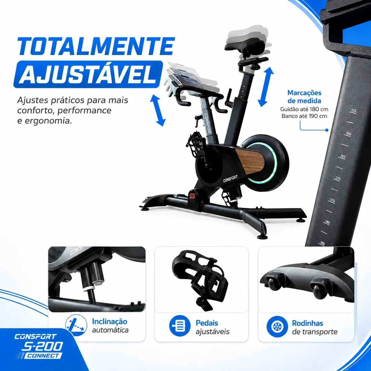 Bicicleta Spinning S200 Connect Consport - Imagem de detalhe 5