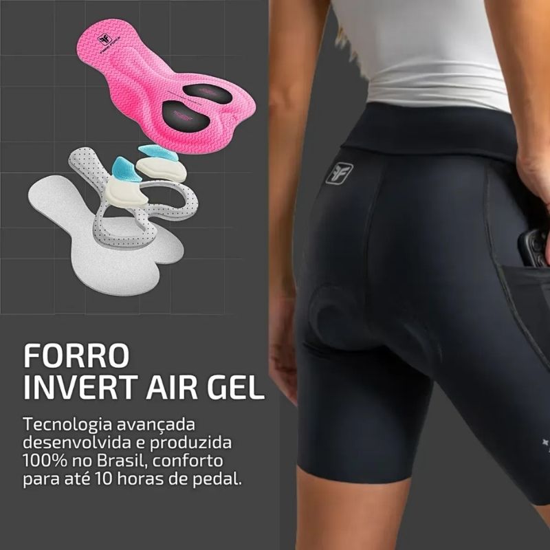 tecnologia do bermuda de ciclismo feminina com gel para spinning Free Force