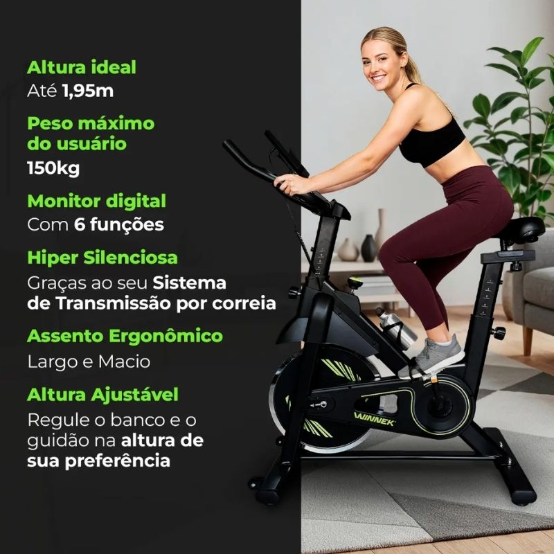 Bicicleta Ergométrica Spinning Winnek GLIDE 8kg - Imagem de detalhe 4