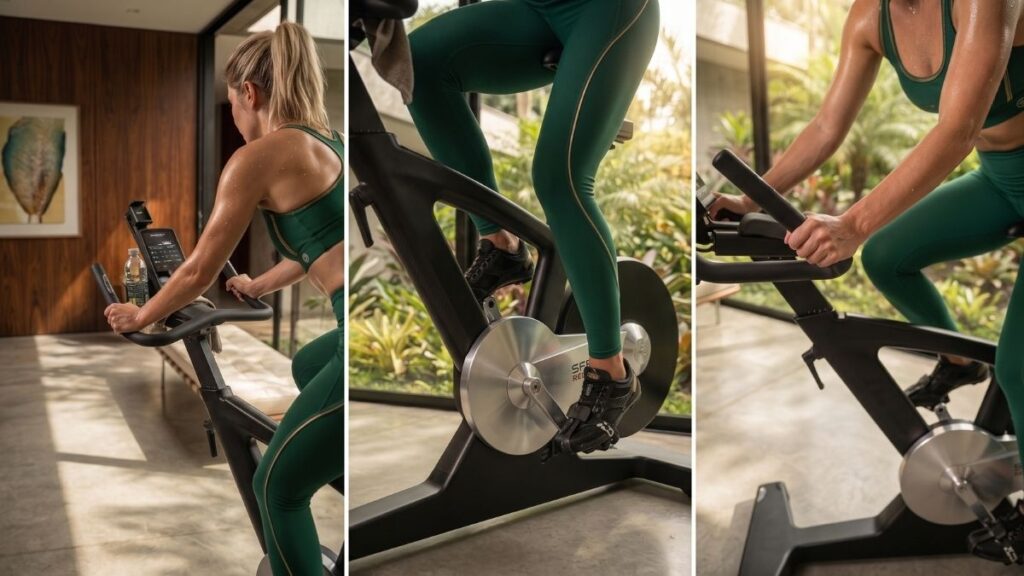 Bicicleta Spinning Expert Fitness SX12 em uso