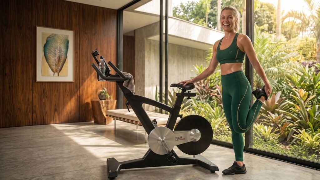 Bicicleta Spinning Expert Fitness SX12 depois de um treino de spinning