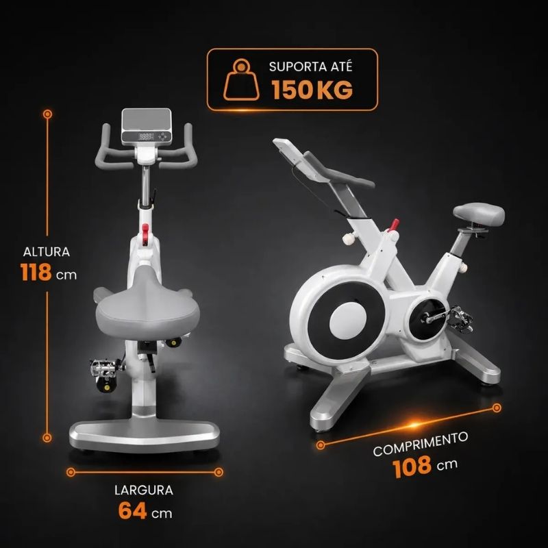 Bicicleta Spinning Magnética Circus 15kg Branca - Imagem de detalhe 6