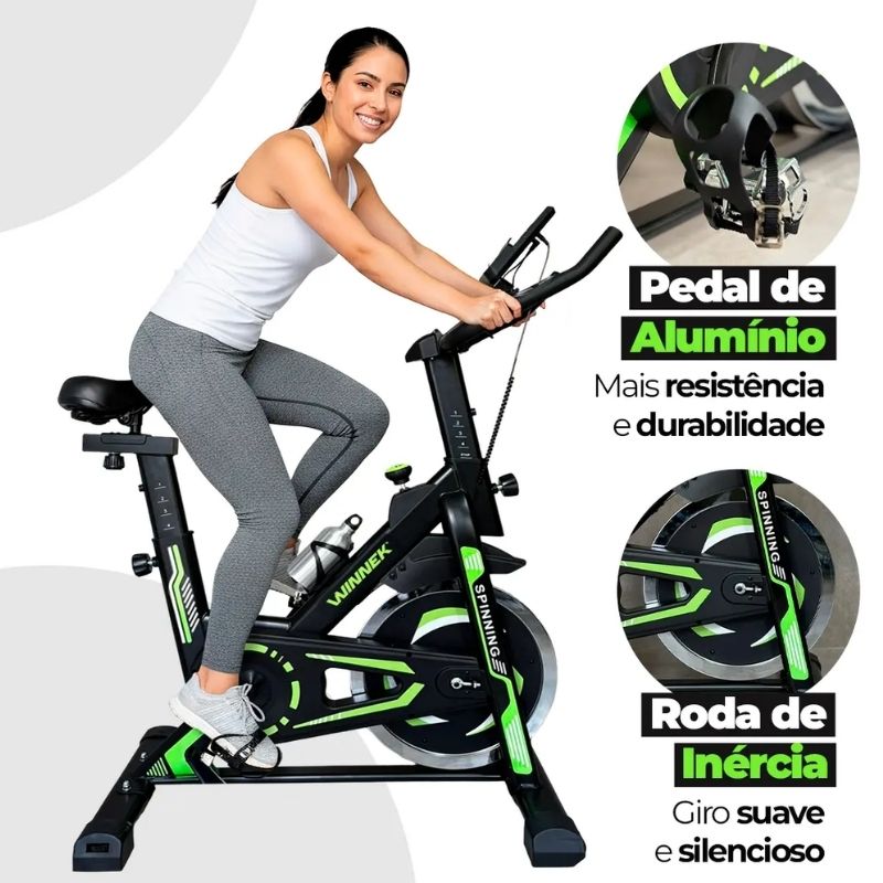 Bicicleta Spinning Winnek Mecânica 13kg Verde - Imagem de detalhe 5