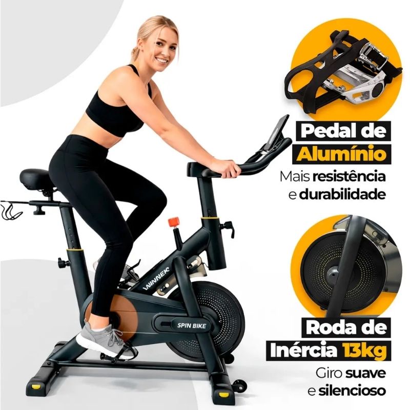Bicicleta Spinning Winnek SYNC Magnética 13kg Bluetooth - Imagem de detalhe 5