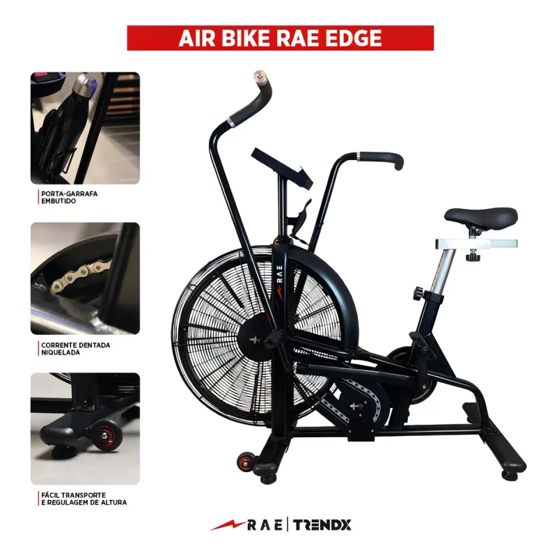 Air Bike Ergometrica Profissional Rae Fitness Preta