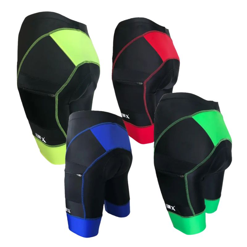 Opções de cores disponíveis para a bermuda de ciclismo masculina Fennix