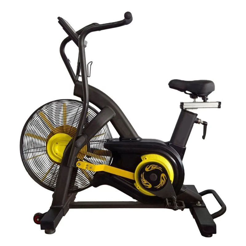 Bicicleta Ergométrica Air Bike DOAF Profissional preta em fundo branco