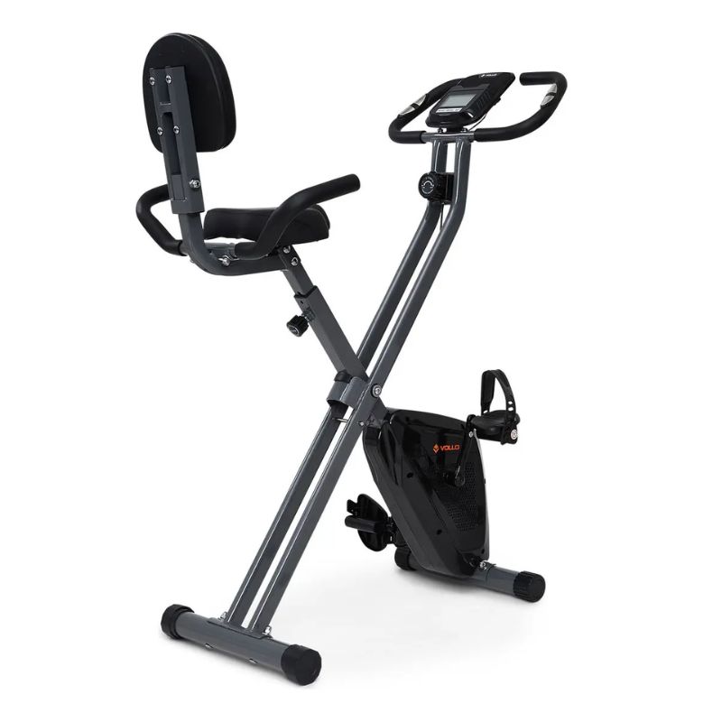 Assento estofado com encosto para apoio lombar e regulagem de altura da bicicleta Vollo.
