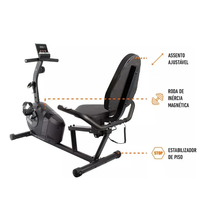 Bicicleta Ergométrica Horizontal Acte Sports E26 8 Níveis