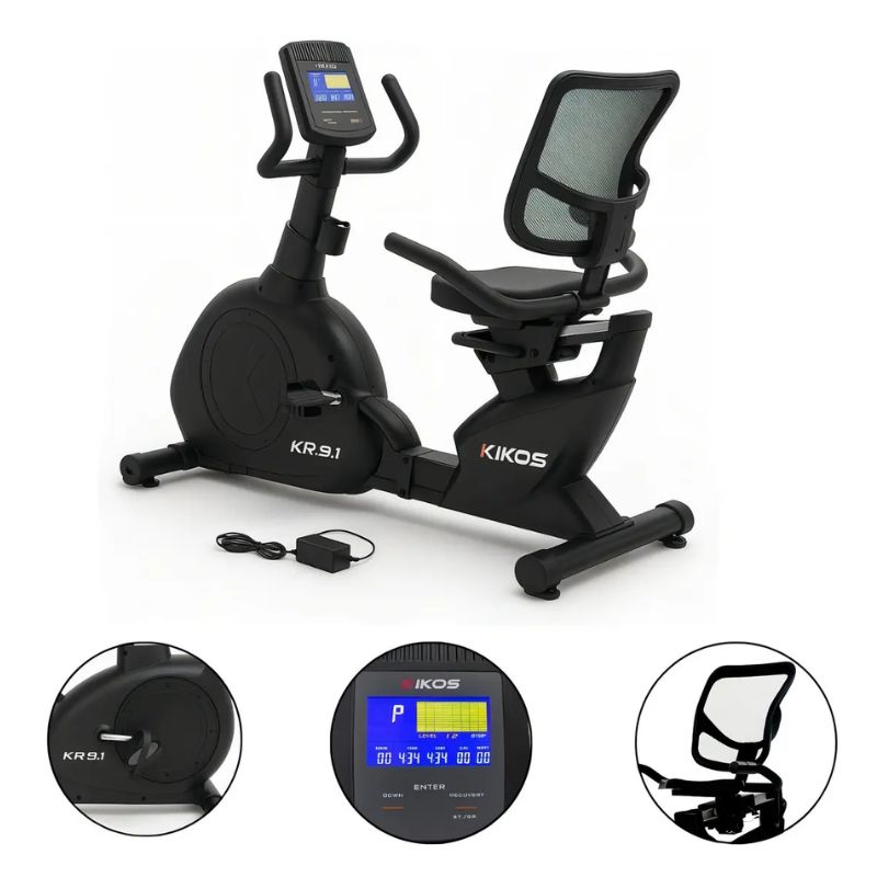 Assento ergonômico e encosto respirável da bike ergométrica horizontal Kikos KR9.1