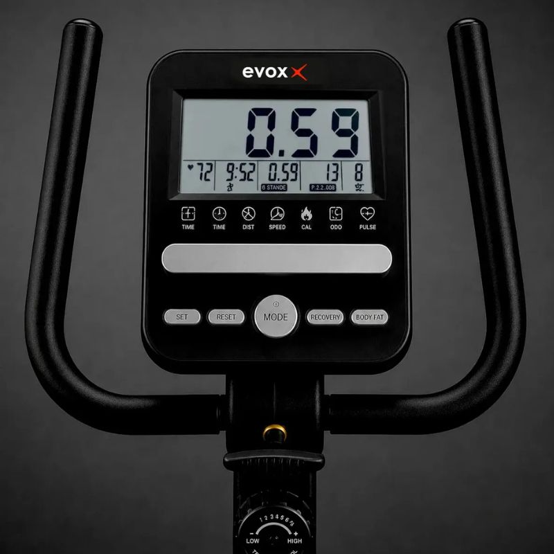 Painel LCD multifuncional com sensores hand grip da bicicleta Evox Delux R9