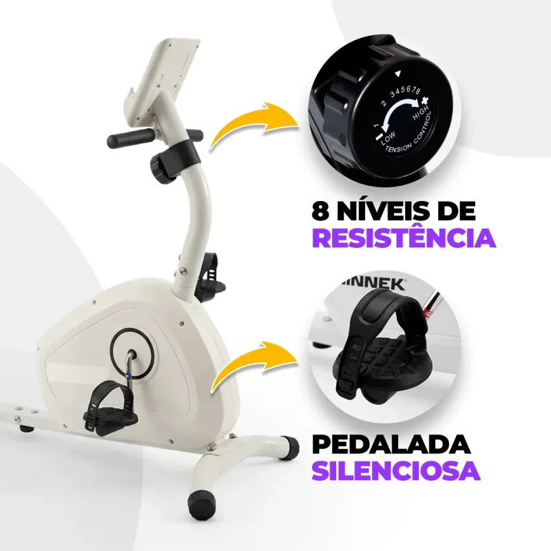 Bicicleta Ergometrica Horizontal Magnetica Winnek Branca