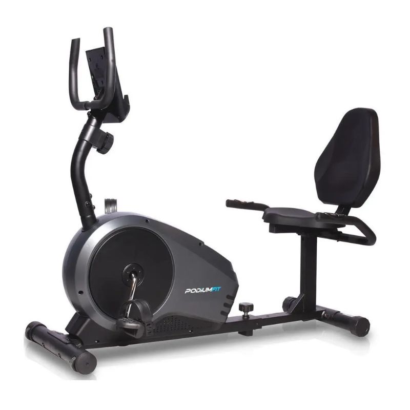 Bicicleta ergométrica horizontal PodiumFit H300 magnética vista lateral completa