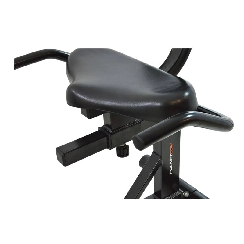 Vista lateral da bicicleta ergométrica horizontal Polimet BH-3800