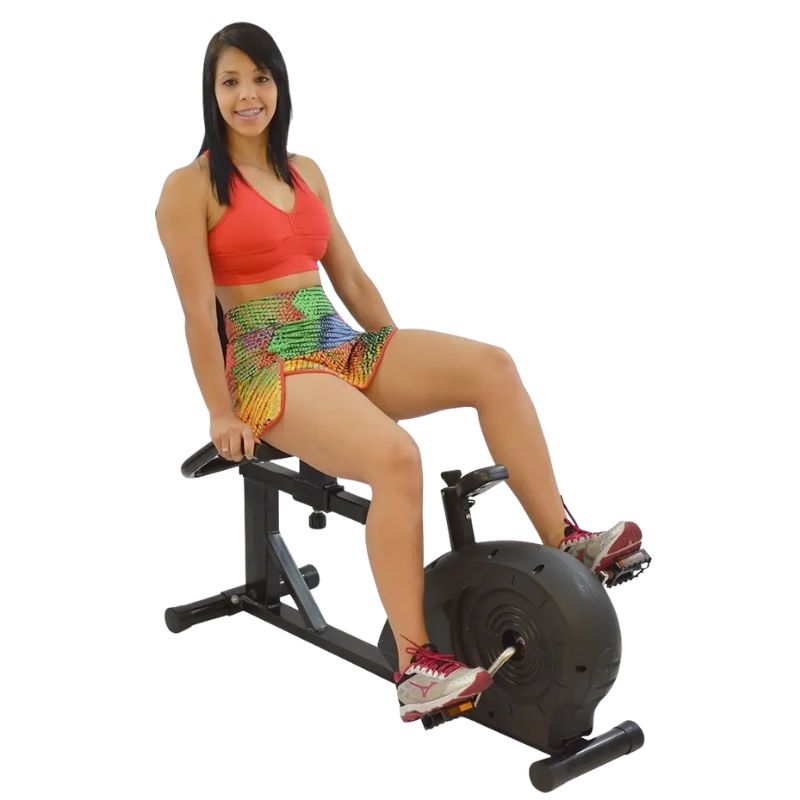 Bicicleta ergométrica horizontal Polimet BH-3800 em aço carbono preta