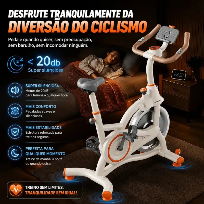 Bicicleta Ergometrica Magnetica Silenciosa 150kg Com Suporte Para Tablet