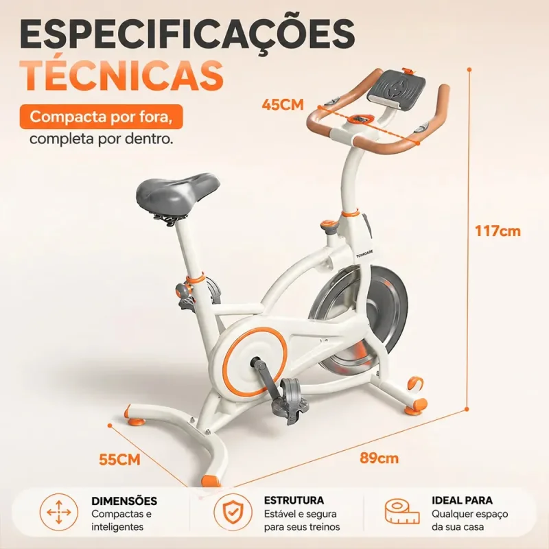 Bicicleta Ergometrica Magnetica Silenciosa 150kg Com Suporte Para Tablet