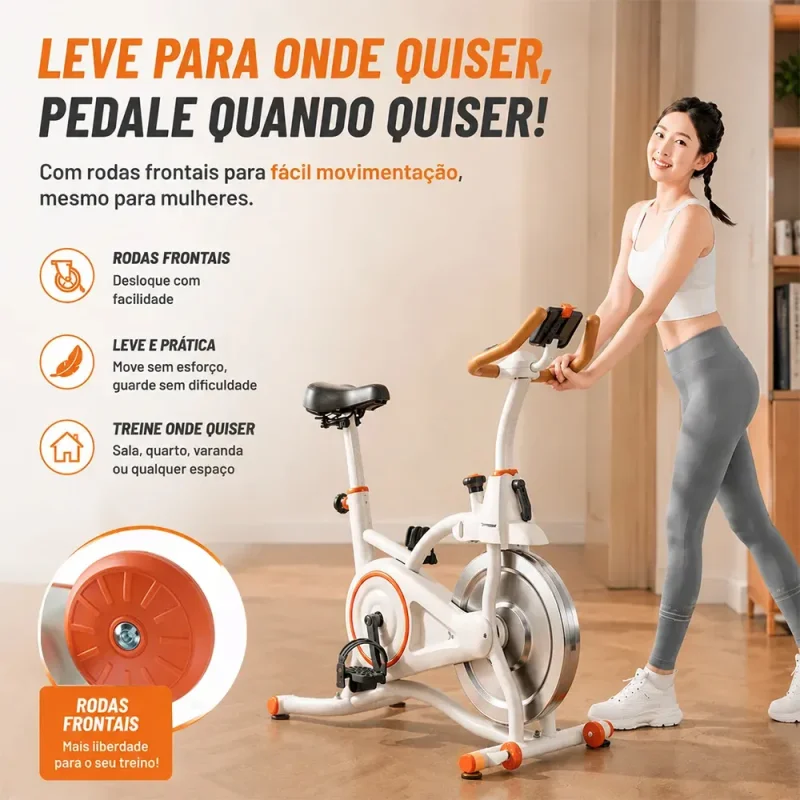 Bicicleta Ergometrica Magnetica Silenciosa 150kg Com Suporte Para Tablet