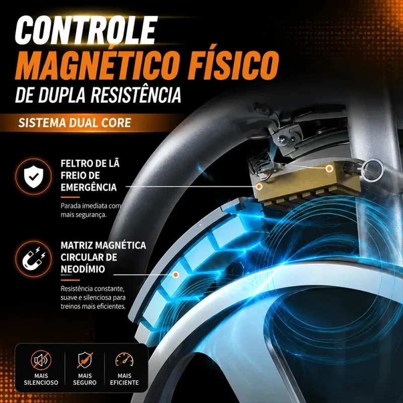 Bicicleta Ergometrica Magnetica Silenciosa 150kg Com Suporte Para Tablet
