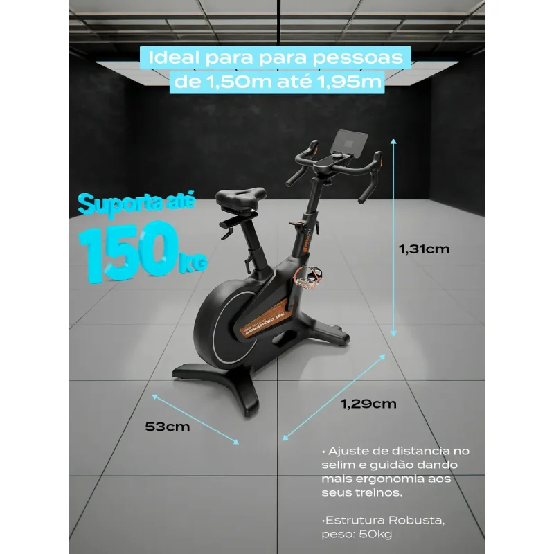 Bicicleta Ergometrica Megagym Smart Advanced 13k Bluetooth Preta
