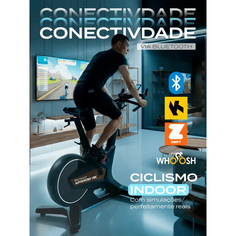 Bicicleta Ergometrica Megagym Smart Advanced 13k Bluetooth Preta