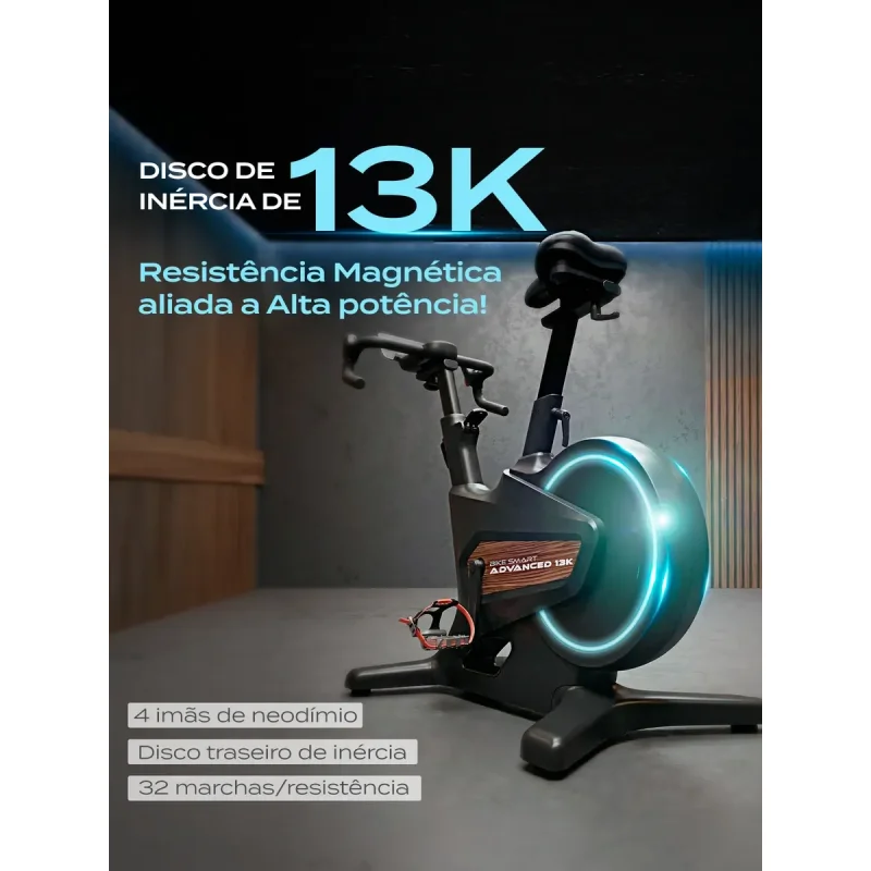 Bicicleta Ergometrica Megagym Smart Advanced 13k Bluetooth Preta