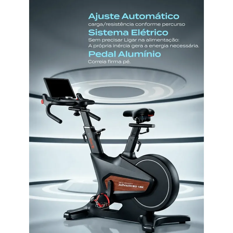 Bicicleta Ergometrica Megagym Smart Advanced 13k Bluetooth Preta
