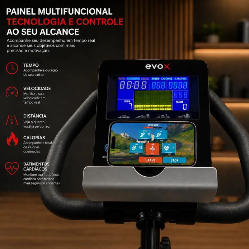 Bicicleta Ergometrica Spinning Evox X6 Eletromagnetica 20kg - Imagem de detalhe 5