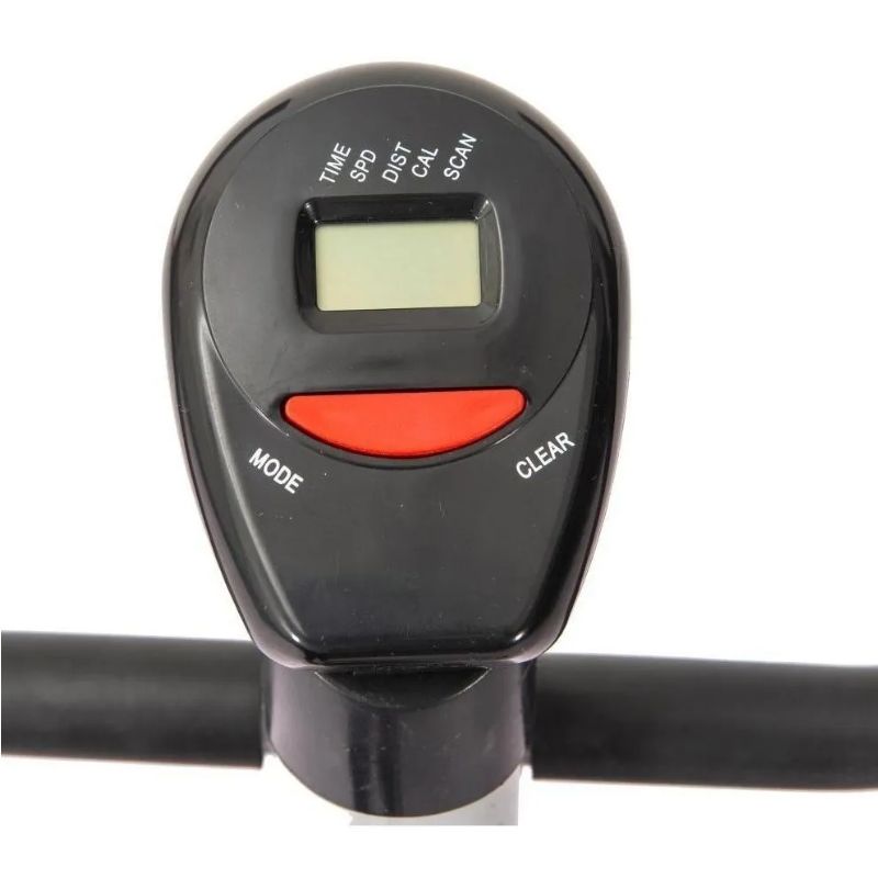 Bicicleta Ergométrica Vertical WCT Fitness 10100009 em preto e cinza com computador de bordo