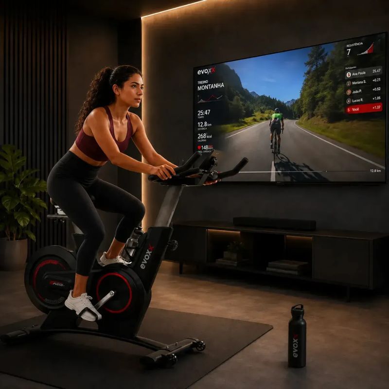 Bicicleta Spinning Magnética Evox Speed 15kg Preto - Imagem de detalhe 4
