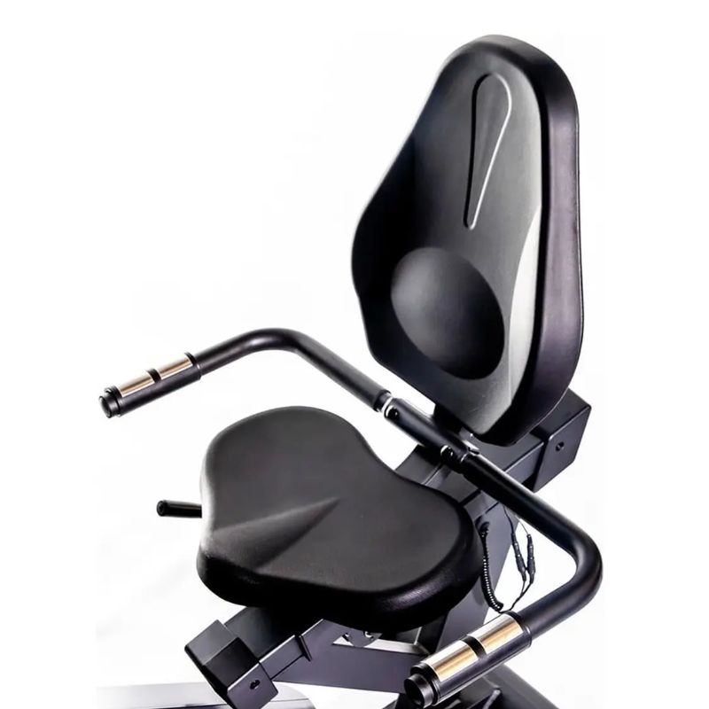 Assento anatômico com encosto ergonômico da bicicleta ergométrica Evox Deluxe R8620.