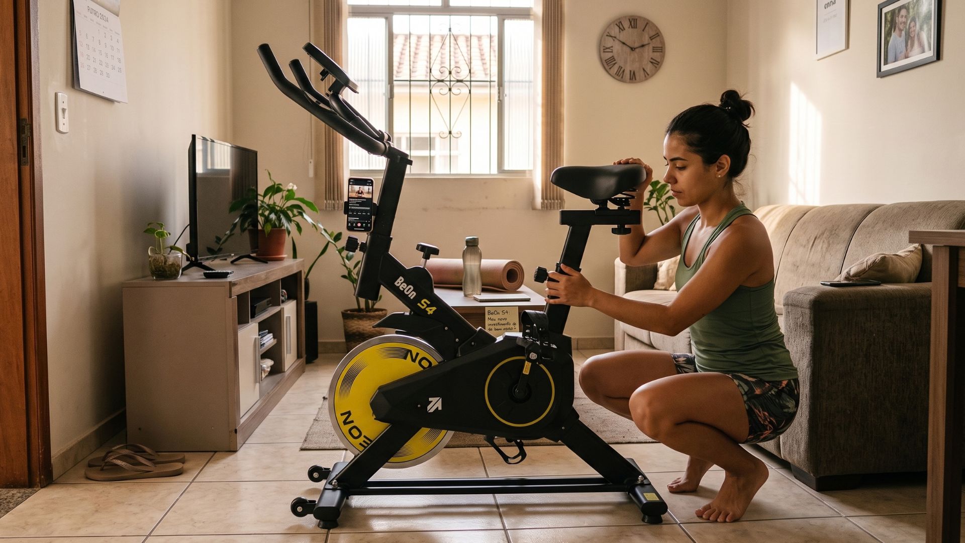 Bicicleta Ergométrica Spinning BeOn S4