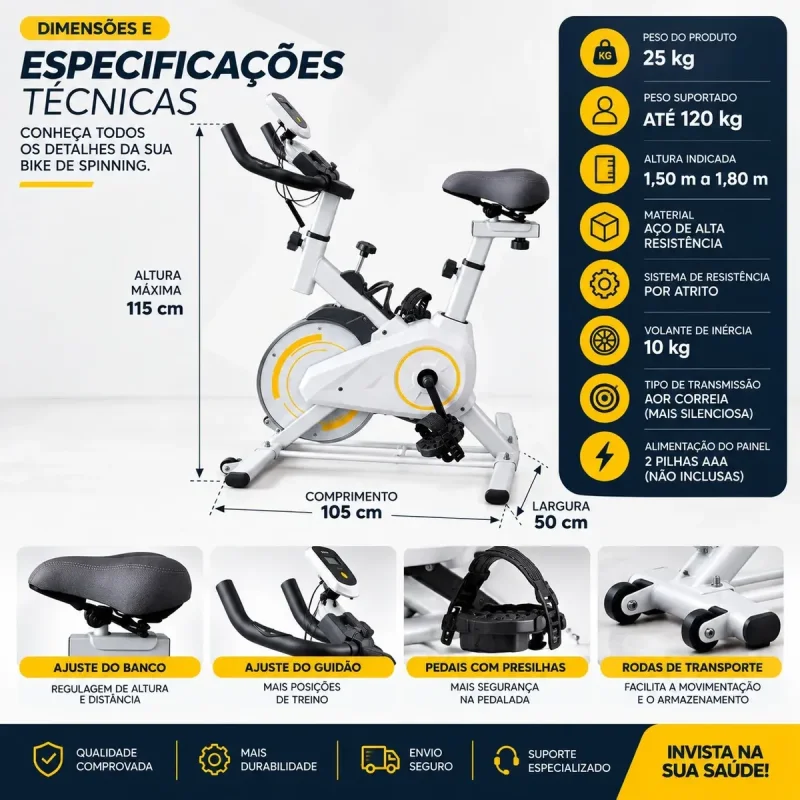 Bicicleta Ergometrica Spinning Nakasaki Nk7101ba 0kg