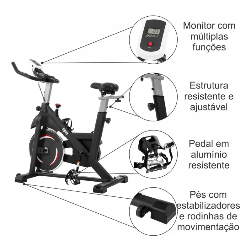 Bicicleta Ergometrica Spinning Odin Fit Pace3000 8kg