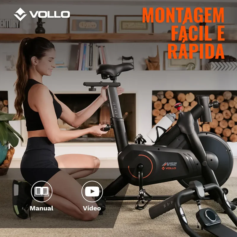Bicicleta Spinning Magnetica Vollo Vs2 Roda 8kg Ate 120kg