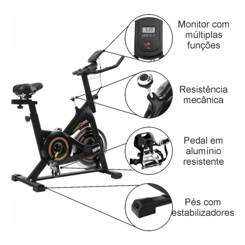Bicicleta Spinning Mecanica 5kg Chase Odin Fit