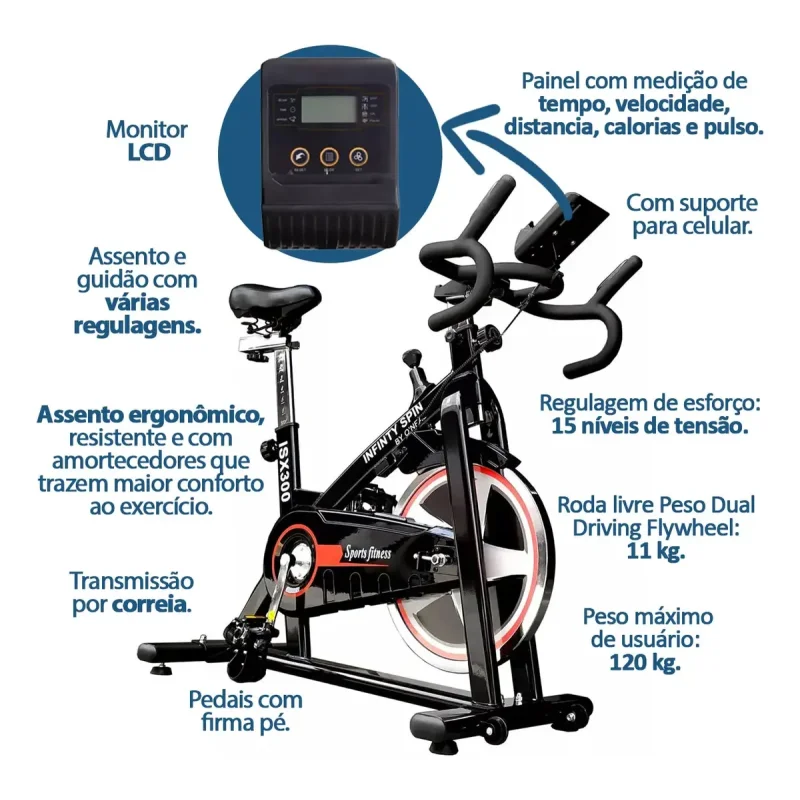 Bicicleta Spinning Oneal Isx300 Infinity Spin 11kg