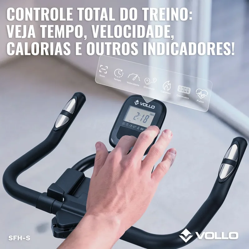 Bicicleta Spinning Vollo Sfh S Roda Inercia 13kg