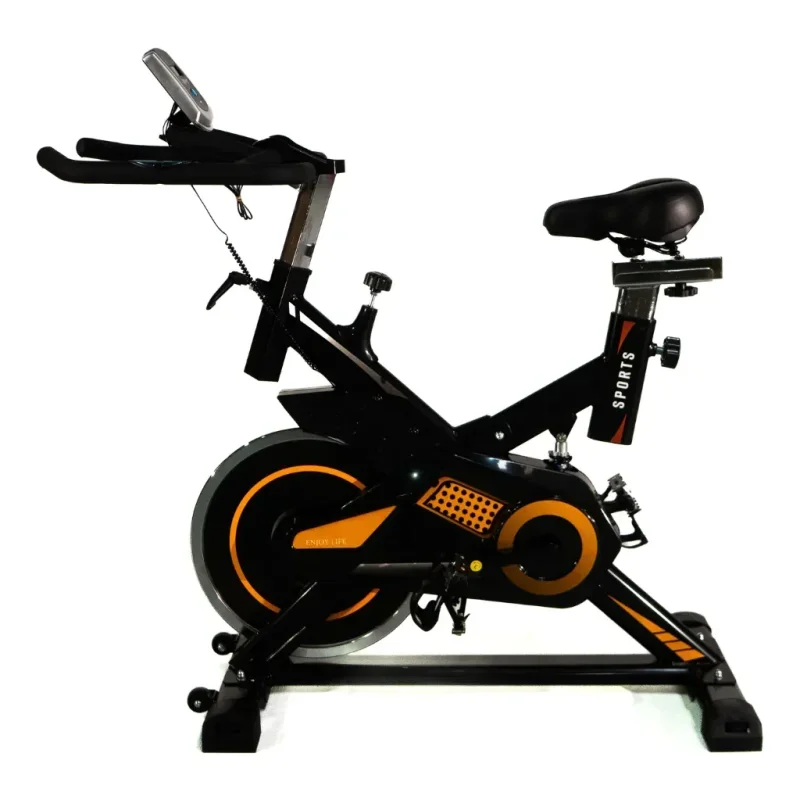 Bike Spinning 8kg Roda de Inércia Wct Fitness Preto e Amarelo