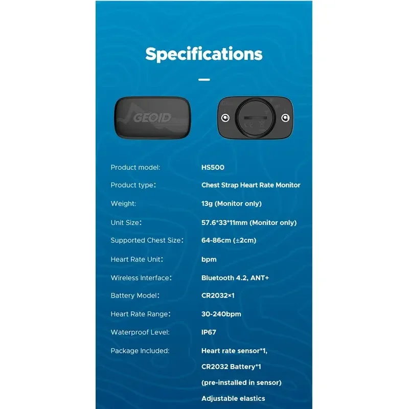 Cinta Cardiaca Geoid Hs500 Bluetooth E Ant